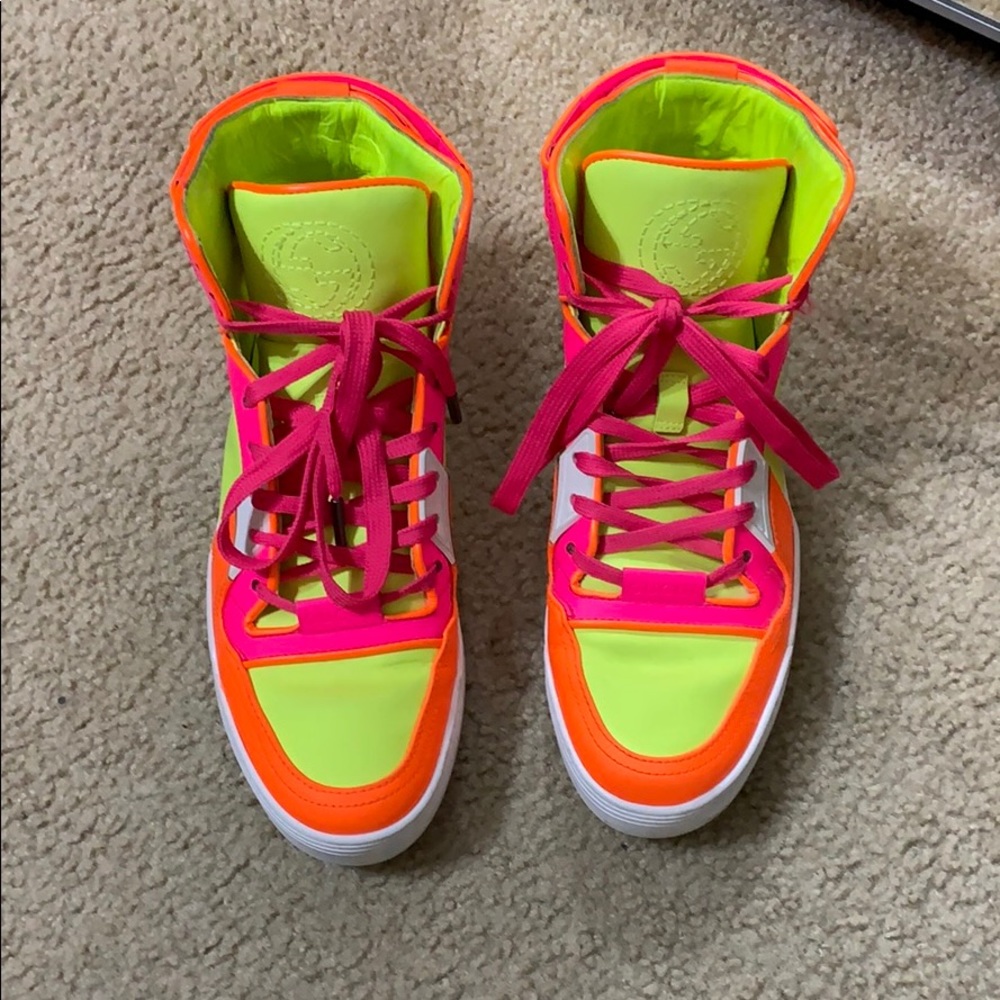 Gucci neon high top sneakers